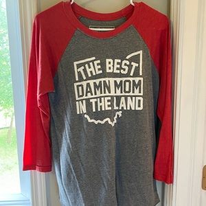 The best damn mom in the land baseball t